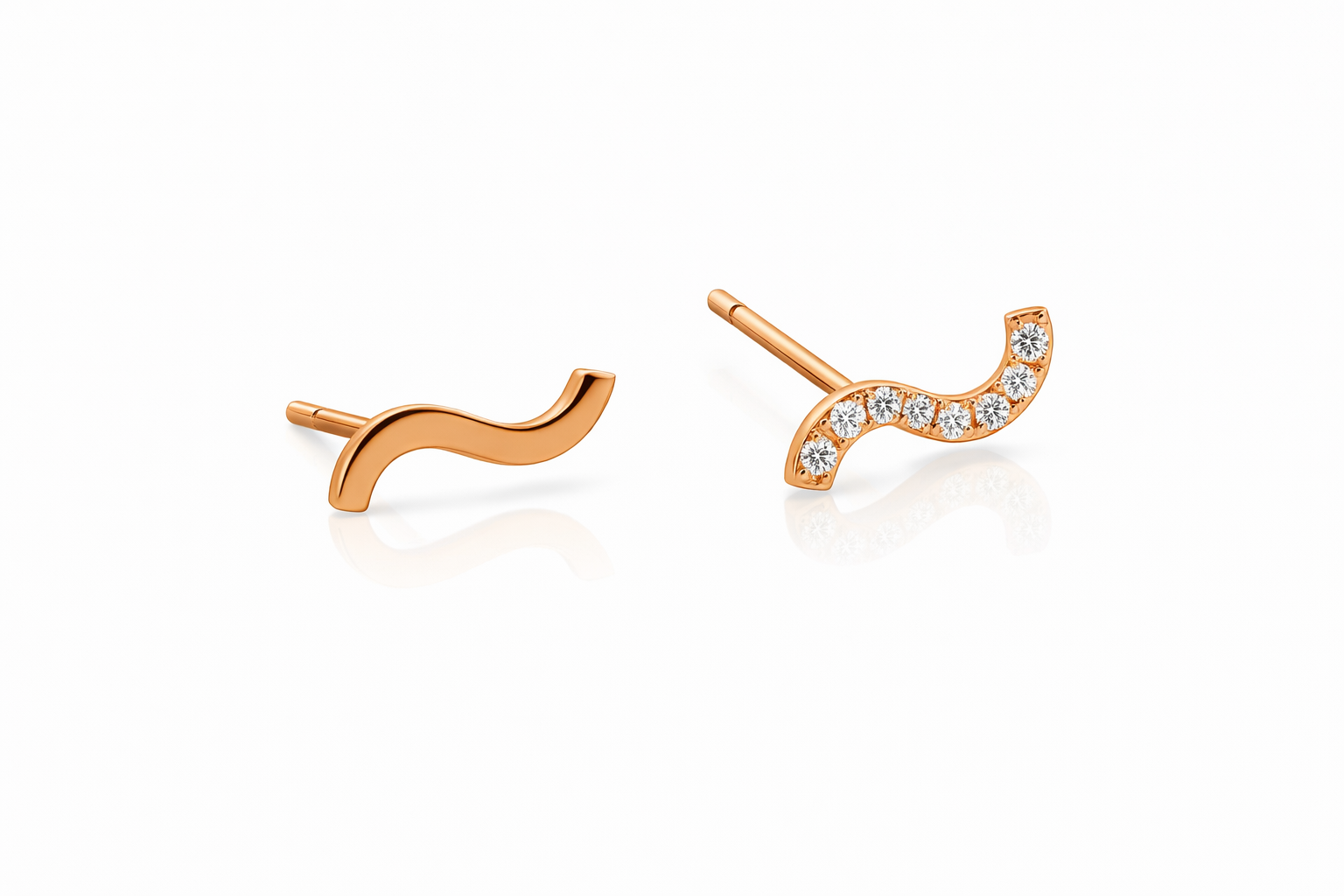 The Wave Earring - Rose Gold