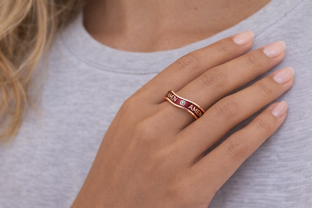 Wishful Ring - Wine Enamel