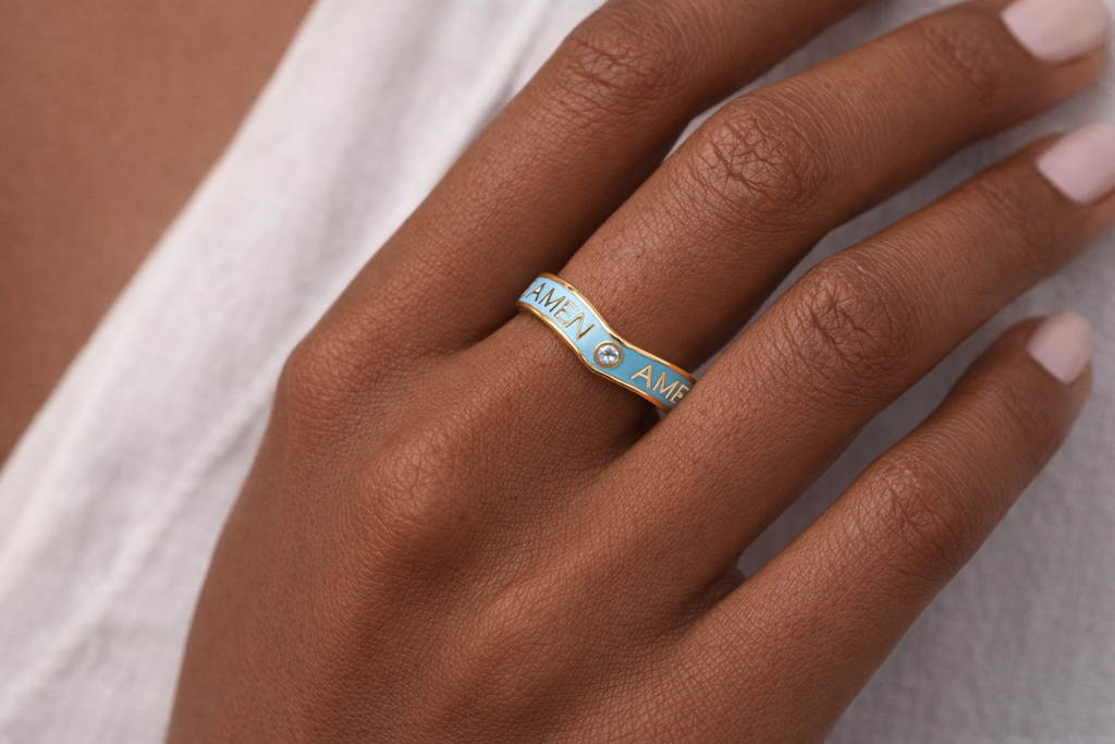 Wishful Ring - Light Blue Enamel