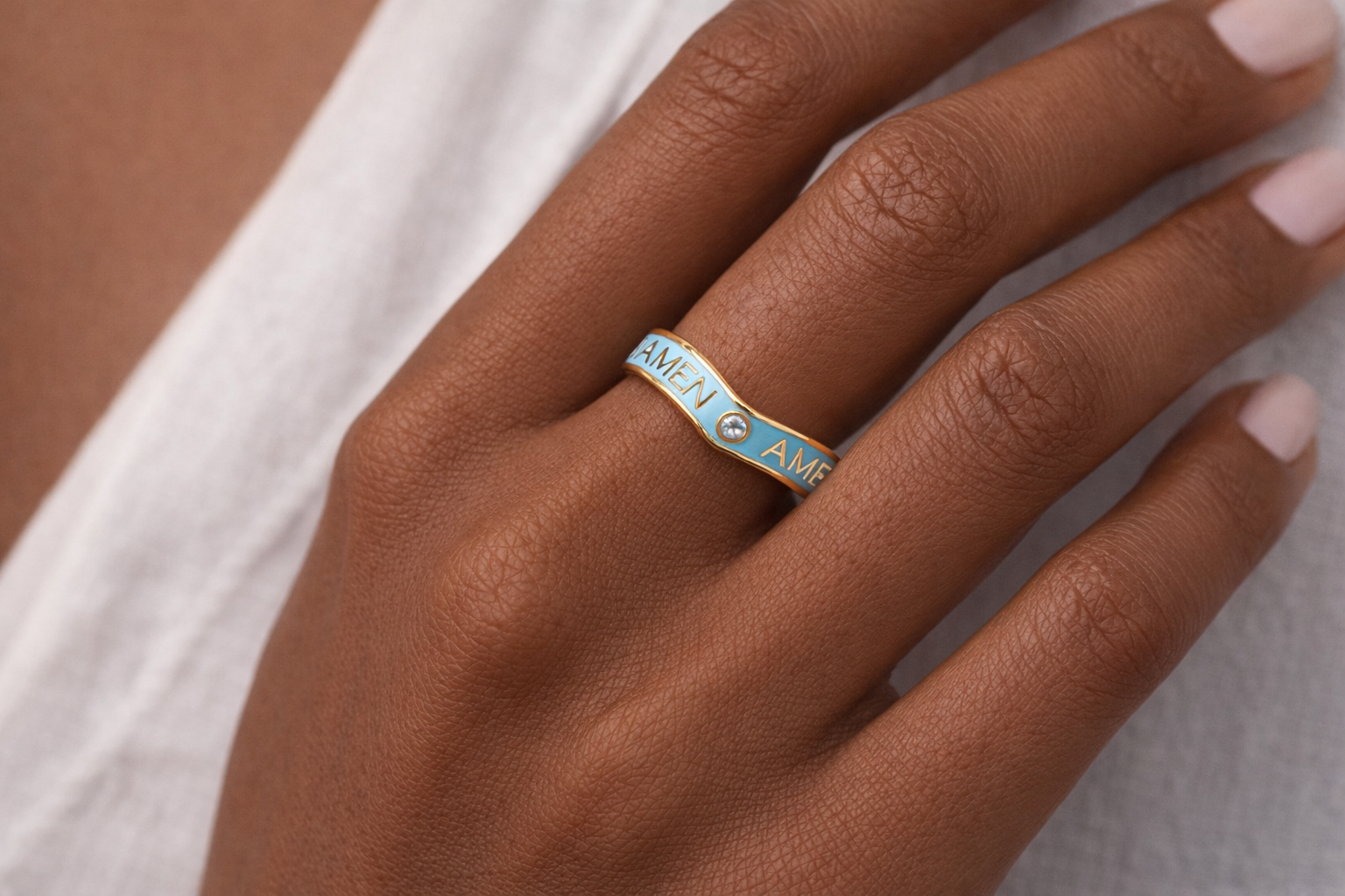 Wishful Ring - Light Blue Enamel